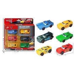 Комплект метални колички Cars, 6 броя, За деца 3+
