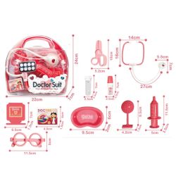 Детски лекарски комплект в розово куфарче – 3 в 1 медицински аксесоари