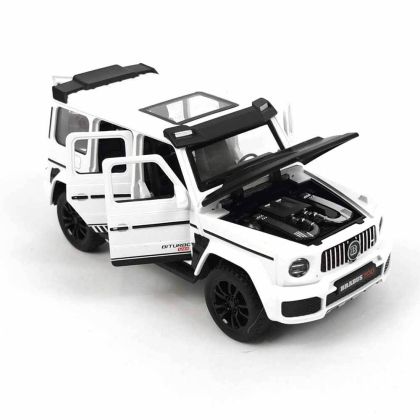 Метален джип Mercedes G-class Brabus, със звук и светлини, Бял, Без опаковка 