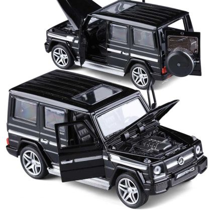 Метален джип Mercedes G-class AMG, със звук и светлини, черен, Без опаковка