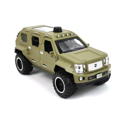 Детски военен джип, Метален, Отварящи се врати, Зелен, Без опаковка