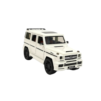 Метален джип Mercedes G Class, Със звук и светлини, Бяла,  Без опаковка!