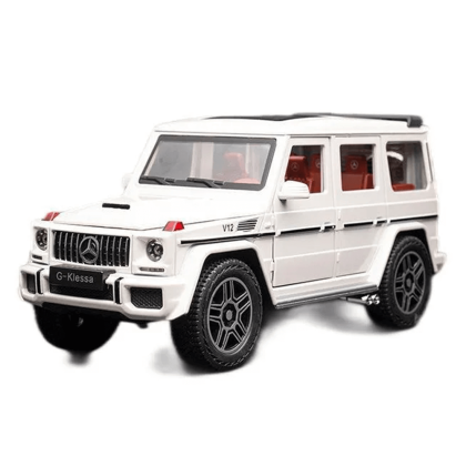 Метален автомобил Mercedes Benz AMG G63 G Class, със светлини и звуци, Бял, Без опаковка