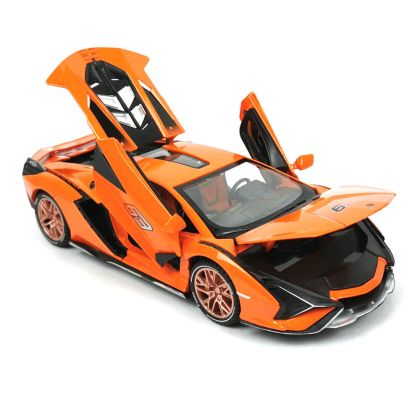 Метална кола Lamborghini Revuelto, С отварящи се врати, оранжева