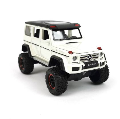 Детски джип G-Class, Метален, Отварящи се врати, Бял, Без опаковка, 20х11х10см