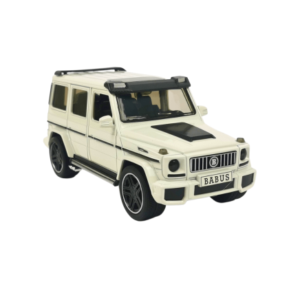 Метален джип Mercedes G class Brabus, Със звук и светлини, Бял, Без опаковка