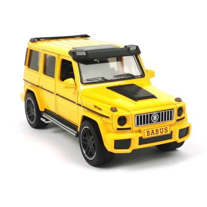 Метален джип Mercedes G class Brabus, Със звук и светлини, Жълт, Без опаковка