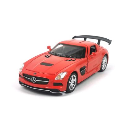 Метален автомобил Mercedes SLS AMG, Отварящи врати, Червена, Без опаковка