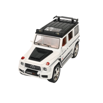 Метален джип Mercedes G-class Brabus, Със звук и светлини, 1:24, Бял, Без опаковка