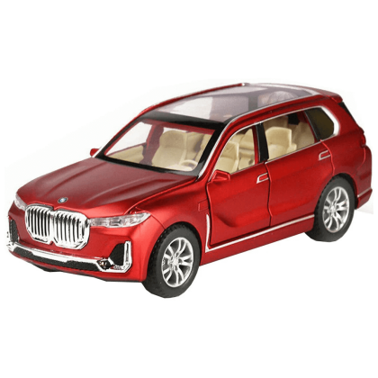 Метален автомобил BMW X7, Със светлини и звуци, Червен, Без опаковка, 20х8х7см