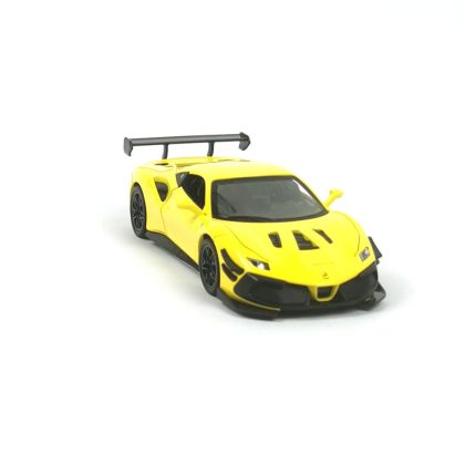 Метална кола Ferrari 488, С отварящи се врати, 1:32, Жълта, Без опаковка