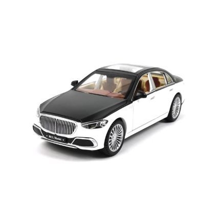 Метална кола Mercedes-Maybach S-Class, С пушек, 1:22, Бяла, Без опаковка