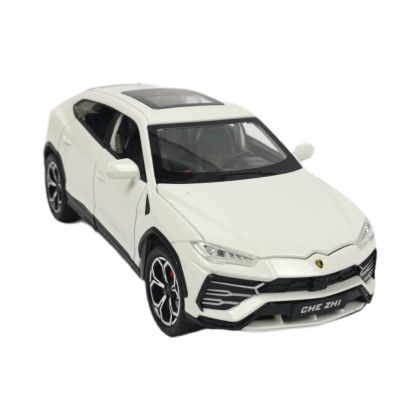 Метален джип Lamborghini Urus, С завиващи колела, 1:24, Бял, Без опаковка