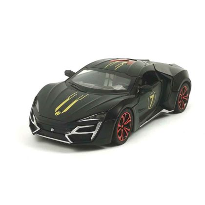 Метална количка Lykan Hypersport, С пушек, 1:24, Черен, Без опаковка