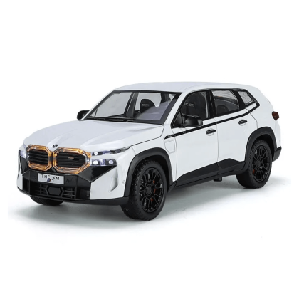 Метален джип BMW XM, С пушек, 1:24, Бял, Без опаковка