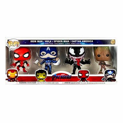 Комплект фигурки Avengers POP!, Спайдърмен, Капитан Америка, Венъм и Грут