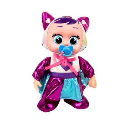 Ходеща кукла Cry Babies, С лилаво тоалет, Интерактивна играчка за деца