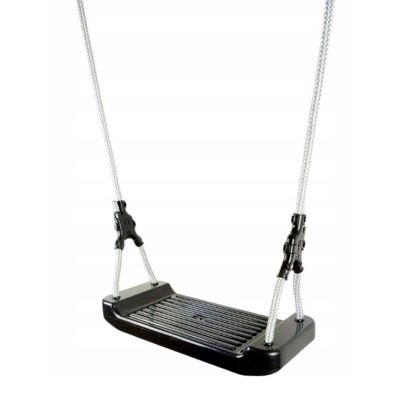 Пластмасова детска люлка за двор или тераса, Черна, Здрава и регулируема