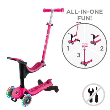 Тротинетка 4 в 1 GO UP SPORTY LIGHTS 360° розова