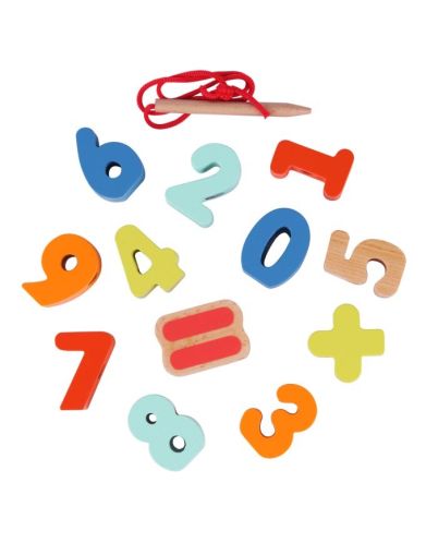 Дървени цифри за нанизване