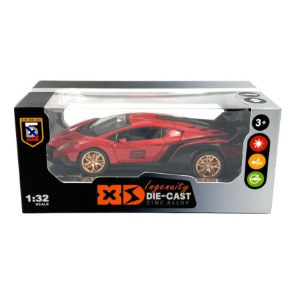 Метален автомобил, Lamborghini Sian, 1:32, Червен