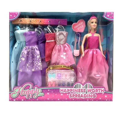 Кукла с официални рокли и аксесоари – „Happy Time Fashion Style“, комплект 3+