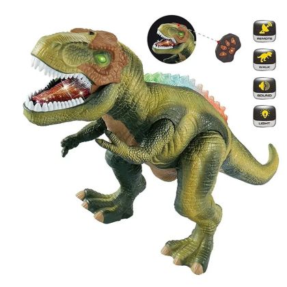 Динозавър с дистанционно управление, светлини и звук, движеща се интерактивна играчка