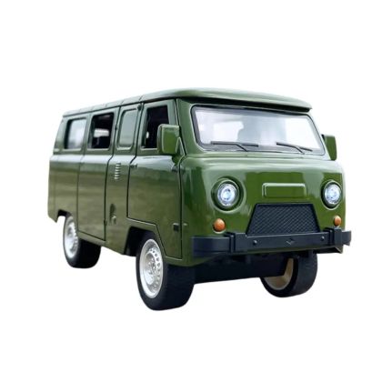 Метален микробус UAZ, Мащаб 1:18, Отварящи се врати, Зелен, Без опаковка