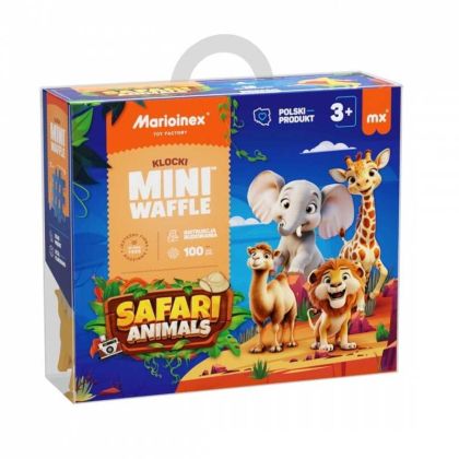Мини вафлен конструктор Marioinex Животни от сафари, 100 части