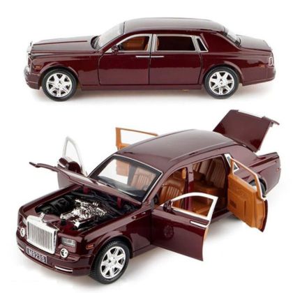 Металнa кола със звук и светлини Rolls-Royce Phantom, бордо