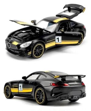 Метална кола Mercedes-Benz GT63 AMG, с отварящи се врати, черен, Без опаковка