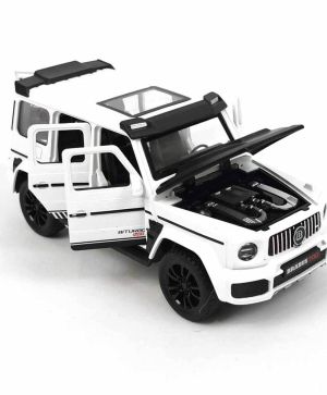 Метален джип Mercedes G-class Brabus, със звук и светлини, Бял, Без опаковка 