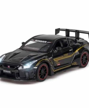 Метална кола Nissan GTR R35, с отварящи се врати, Черна, без опаковка