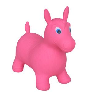 Надуваемо гумено конче, скачащо магаре, музикално, Розово
