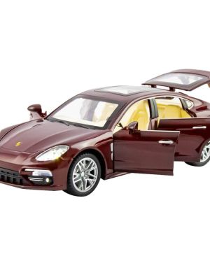 Метална кола Porsche Panamera, със светлини и звуци, Бордо