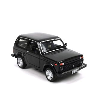 Метална кола Lada Niva, със светлини и звуци, Черна, Без опаковка