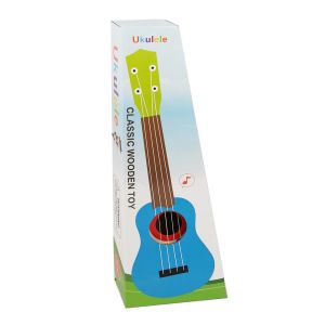 Детска китара, Дървена, 4 струни, Розова