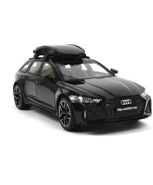 Метална количка Audi Rs6, Със светлини и звуци, Черна, Без опаковка