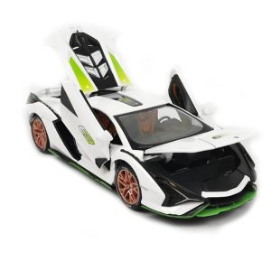 Метална кола Lamborghini Revuelto, С отварящи се врати, Бяла