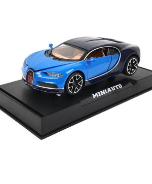 Метална кола Bugatti Chiron, С отварящи се врати, Синя