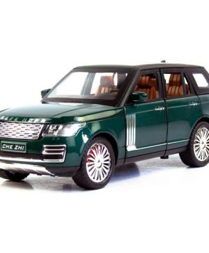 Метален автомобил range rover, с отварящи се врати, Зелена, Без опаковка