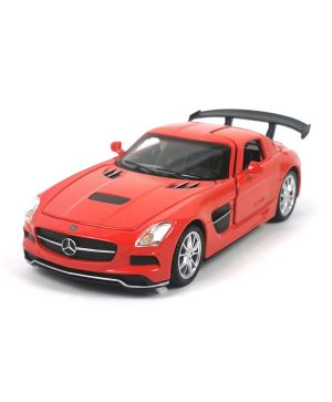 Метален автомобил Mercedes SLS AMG, Отварящи врати, Червена, Без опаковка