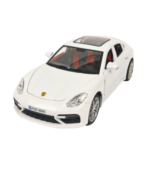 Метална кола Porsche Panamera, Със светлини и звуци, Бяло, 1:18, Без опаковка