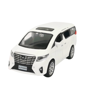 Метален микробус Toyota Alphard, Със звук и светлини, Бял, 1:32, Без опаковка