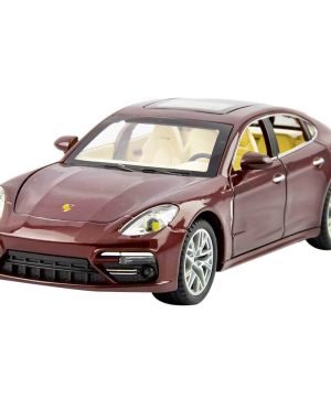 Метална кола Porsche Panamera, Със светлини и звуци, 1:24, Бордо, Без опаковка