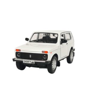 Метална кола Lada Niva, Със светлини и звуци, Бяла, 1:24, Без опаковка