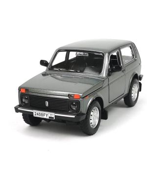 Метална кола Lada Niva, Със светлини и звуци, Сива, 1:24, Без опаковка