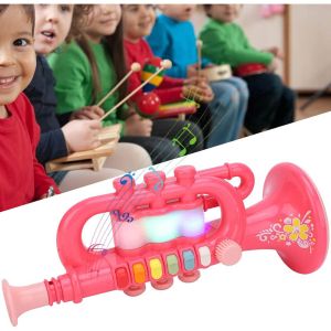 Детска играчка, Тромпет, Звук, Светлини, Розов