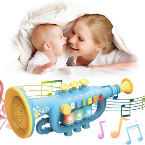 Детска играчка, Тромпет, Звук, Светлини, Син