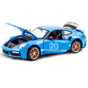 Метална количка Porsche 911 GT3, С отварящи се врати, Синя, 1:32, Без опаковка